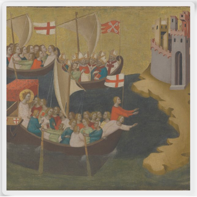 Sticker Bernardo Daddi : Arrivée de Saint Ursula à Cologne (Devant)