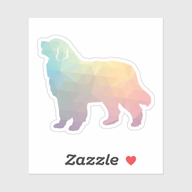 Sticker Bernese Mountain Dog Geo Silhouette Pastel (Feuille)