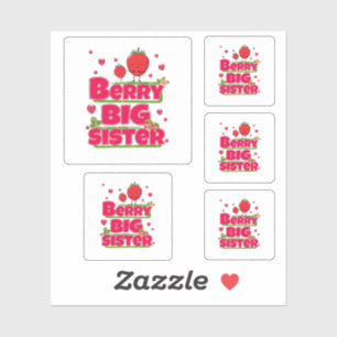 Sticker Berry Big Sister - Pun mignonne aux fraises