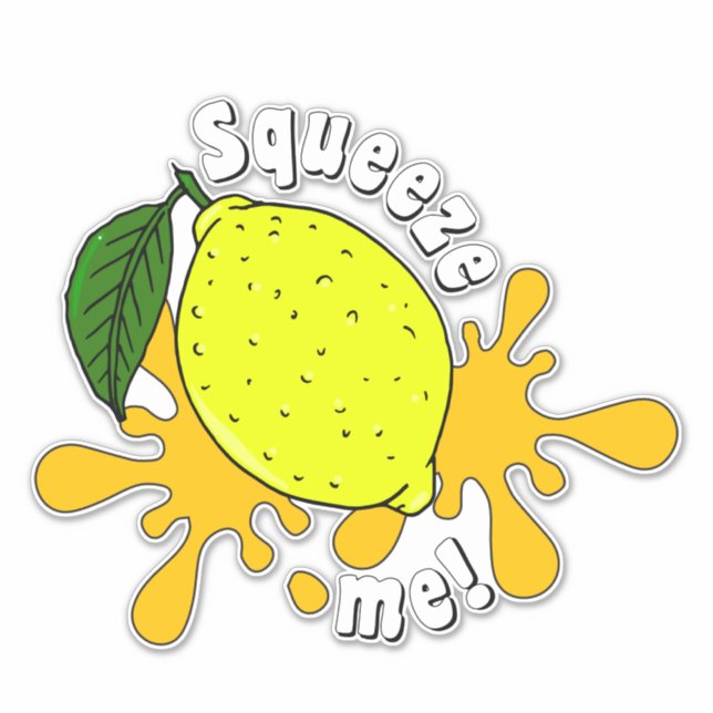 Sticker Besoin De Hugs Squeeze Me Fun Citron Fruit Citatio (Devant)