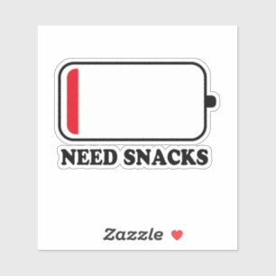 Sticker Besoin Snacks Batterie Vinyl Sticker, Snacks Stick