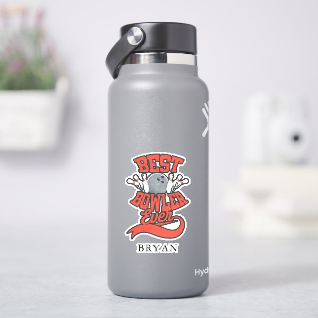 Sticker Best Bowler Ever Bowling Personalized (HydroFlask)