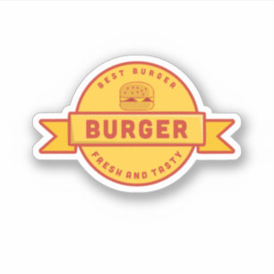 Sticker Best Burger, logo de la restauration rapide vintag
