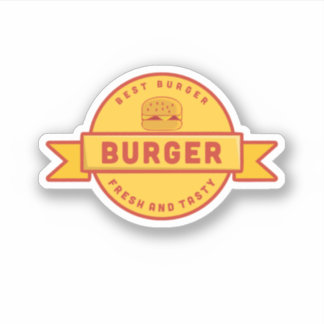 Sticker Best Burger, logo de la restauration rapide vintag
