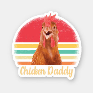 Sticker Best Chicken Daddy Vintage Retro les années 70 Chi