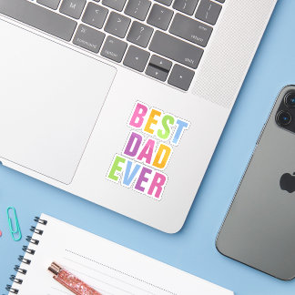 Sticker Best Dad Ever Father's Day Colorful Typography