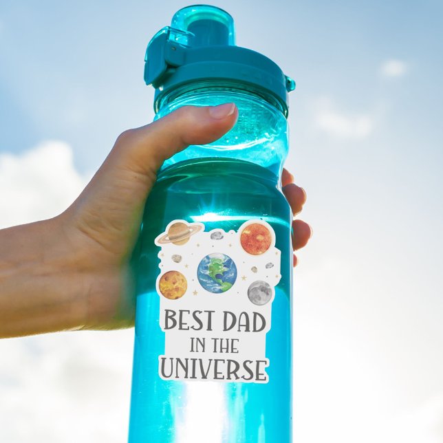 Sticker Best Dad in The Universe Funny Quote Fathers Day (Créateur téléchargé)