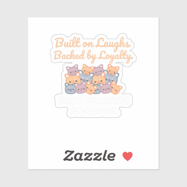 STICKER BEST FRIENDS FOREVER, FUNNY CAT, FRIENDSHIP DAY (Feuille)