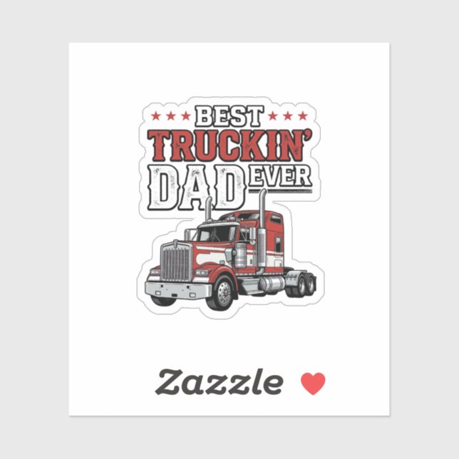 Sticker Best Truckin Dad Ever Vintage Truck Shirt Design_1 (Feuille)