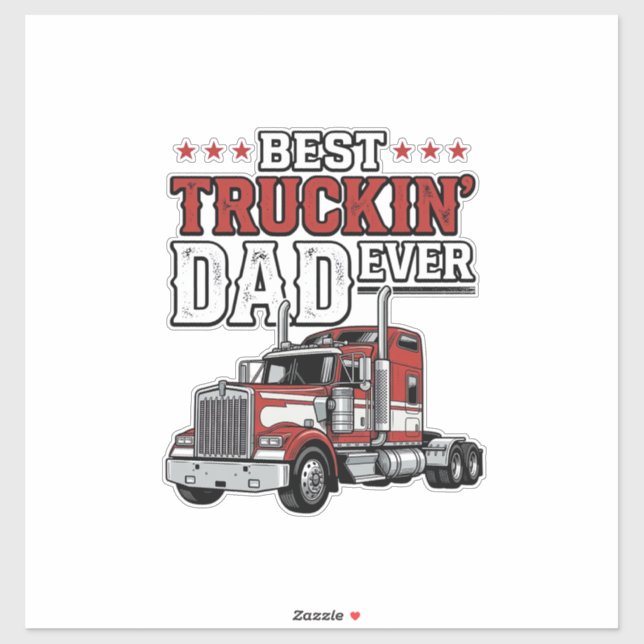 Sticker Best Truckin Dad Ever Vintage Truck Shirt Design_1 (Feuille)