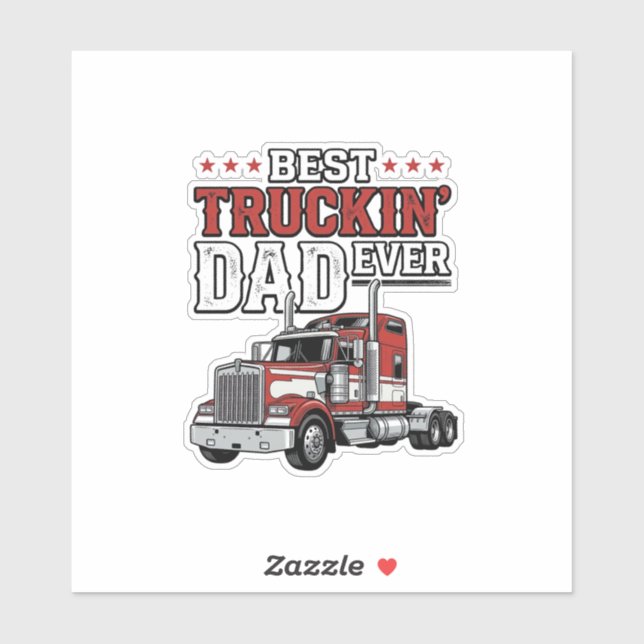 Sticker Best Truckin Dad Ever Vintage Truck Shirt Design_1 (Feuille)