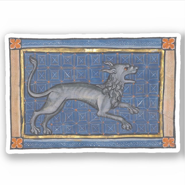 Sticker Bestiaire médiéval Hyena c. 1270 (Devant)
