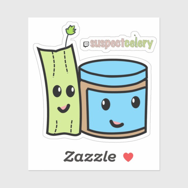Sticker Beurre d'arachide BFF + Celery SuspectCelery™ (Feuille)