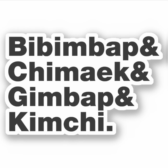 Sticker Bibimbap & Chimaek & Gimbap & Kimchi. Nourriture c (Devant)