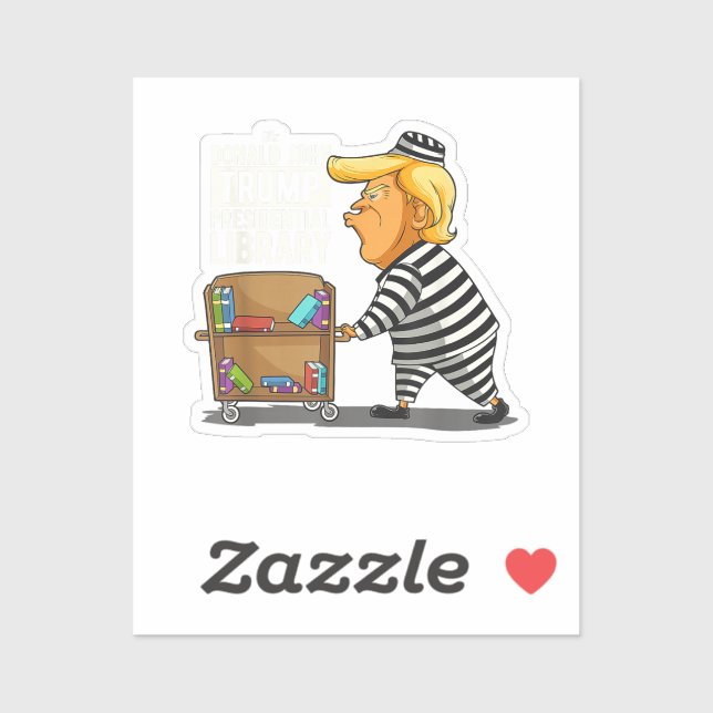 Sticker Bibliothèque présidentielle de Trump prison (Feuille)