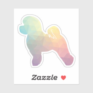 Sticker Bichon Chien race Geo Silhouette Pastel