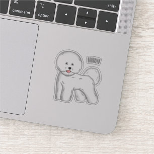 Sticker Bichon frise dog dessin animé