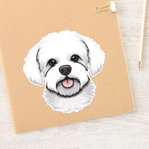 Sticker Bichon Frise mignon Chien Visage Chien Chien Chien