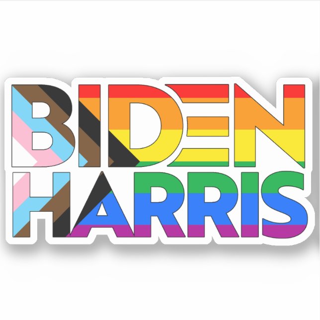 Sticker Biden Harris LGBTQ+ Progrès (Devant)