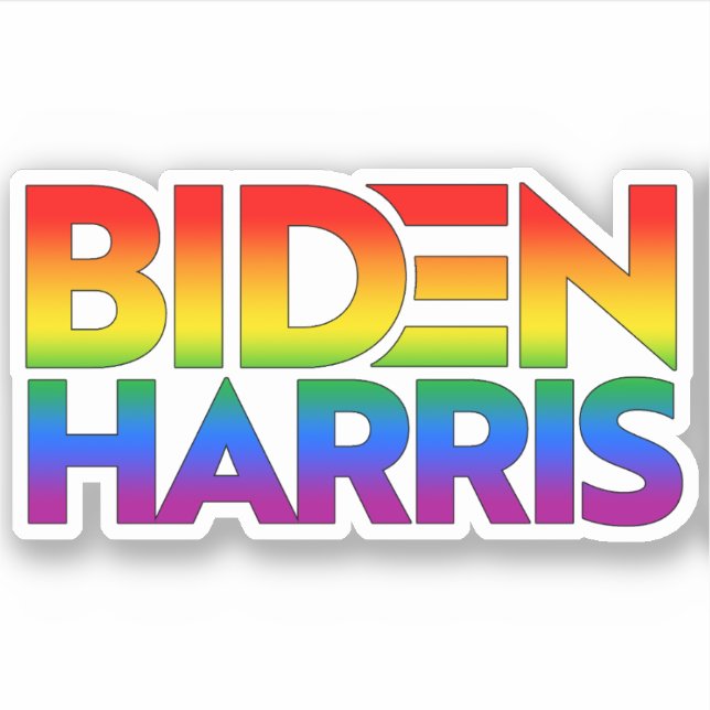 Sticker Biden Harris Pride Rainbow (Devant)