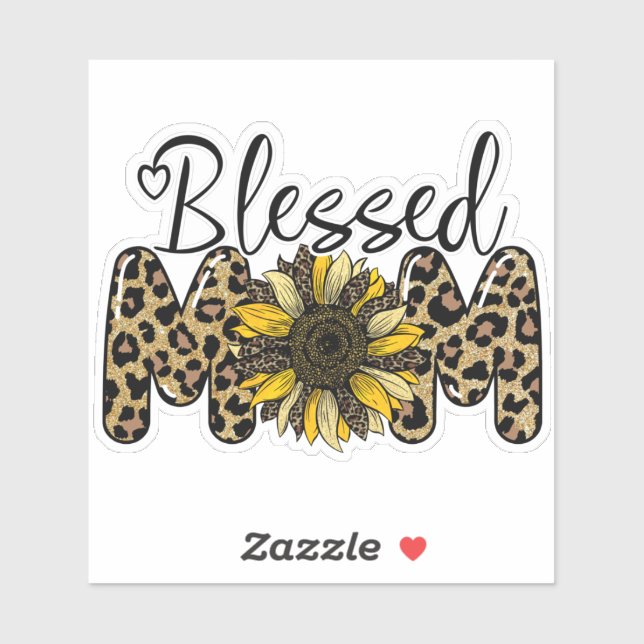 Sticker Bienheureuse maman mignonne Cheetah Leopard Tourne (Feuille)