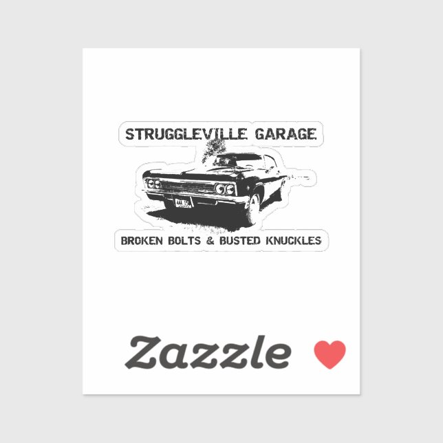 Sticker Bienvenue au Garage de Struggleville - Où Bol cass (Feuille)