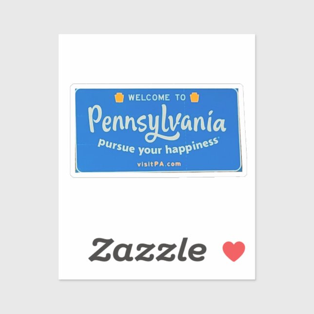 Sticker Bienvenue en Pennsylvanie (Feuille)