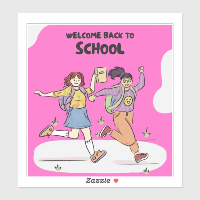 Sticker Bienvenue Retour à l'école Grande taille (Feuille)