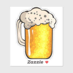 Sticker biere binouze mousse chope verre alcool 16