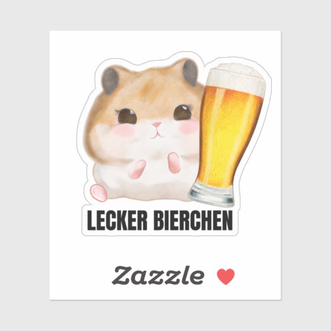 Sticker Bière Tasty X Sad Hamster Mème Bière Blé (Feuille)
