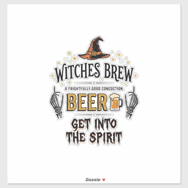 Sticker Bières d'Halloween Hocus Pocus Drôle Vintage_1 (Feuille)