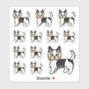 Sticker Biewer Terrier Yorkshire Terrier Chiens de Dessin