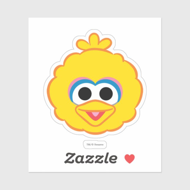 Sticker Big Bird Souriant Face 2 (Feuille)