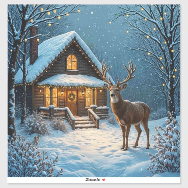 Sticker  Big Buck's Snowy Christmas Visit (Feuille)