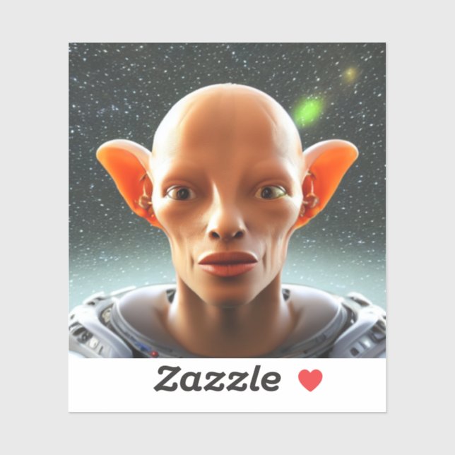 Sticker Big Ears Homme comme Alien (Feuille)