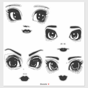 Sticker Big Eye Girl face à l'art original