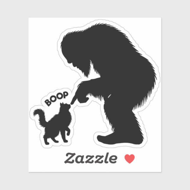 Sticker Bigfoot Chat Joufflu aux Longs Poils Boop (Feuille)