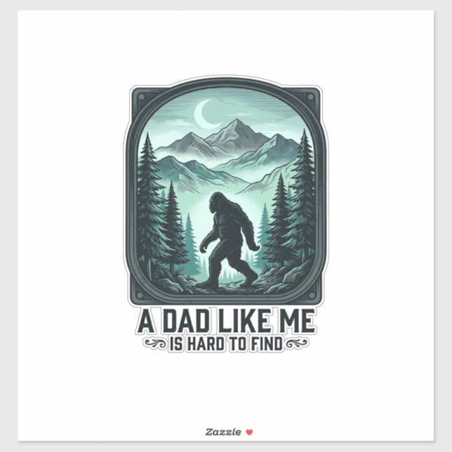 Sticker Bigfoot Dad Vintage Engraving Funny Father Shirt D (Feuille)