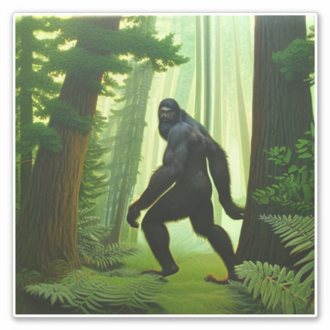 Sticker Bigfoot dans la forêt (Devant)