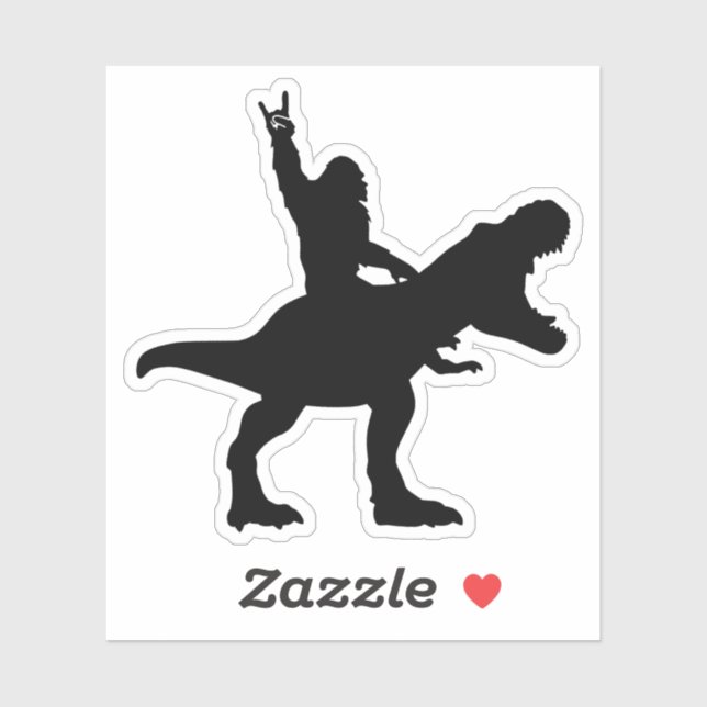 Sticker Bigfoot équitation T-Rex (Feuille)