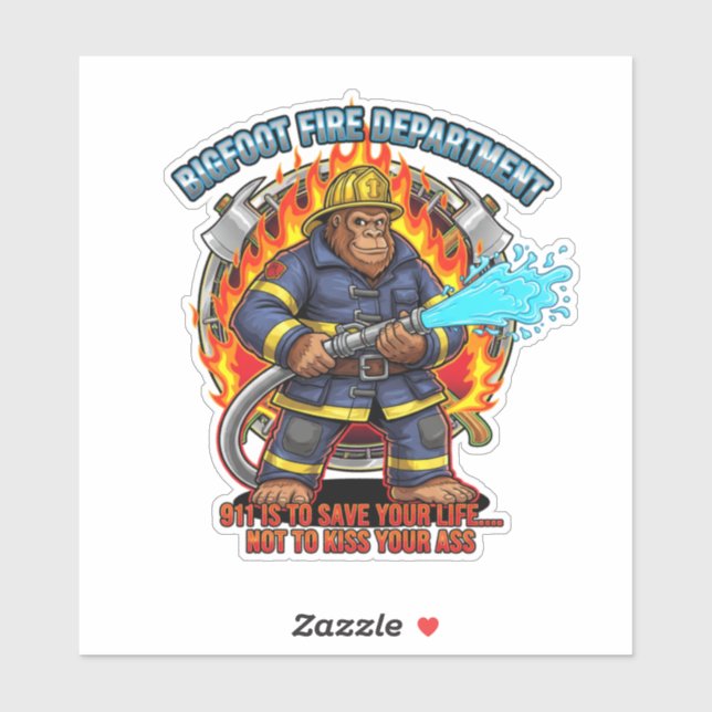 Sticker Bigfoot FD 911 est pour sauver votre vie (Feuille)