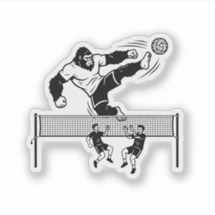 Sticker Bigfoot jouant au Sepak Takraw