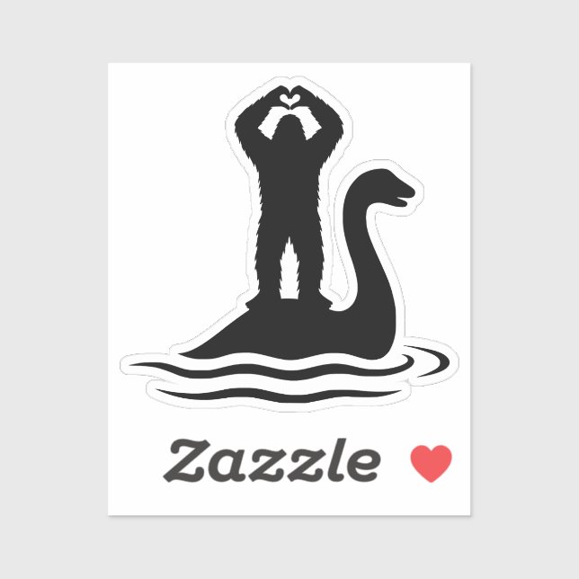 Sticker Bigfoot Monstre du Loch Ness (Feuille)