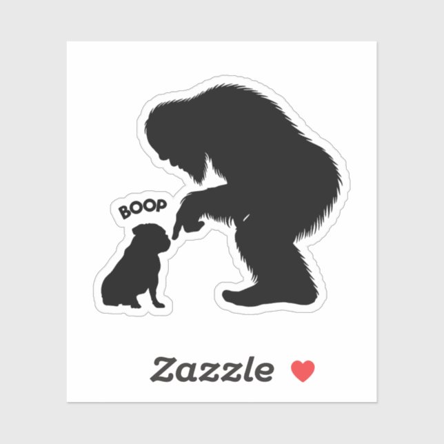 Sticker Bigfoot Sasquatch Bulldog Boop (Feuille)