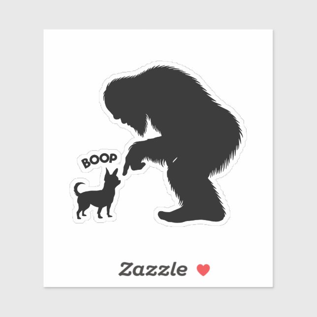Sticker Bigfoot Sasquatch Chihuahua Boop (Feuille)