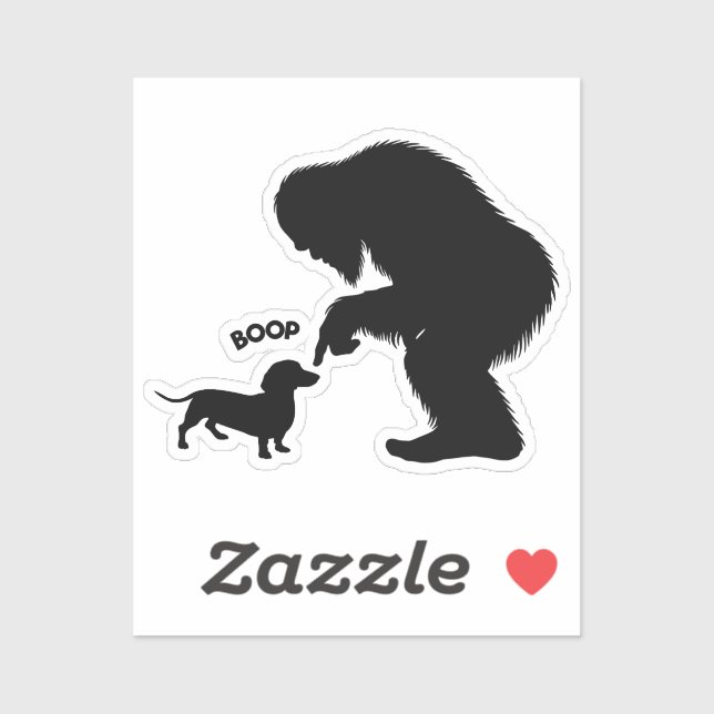 Sticker Bigfoot Sasquatch Dachshund Boop (Feuille)