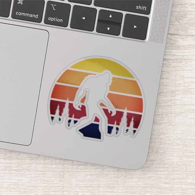 Sticker Bigfoot Sasquatch Silhouette Vintage (Détail)