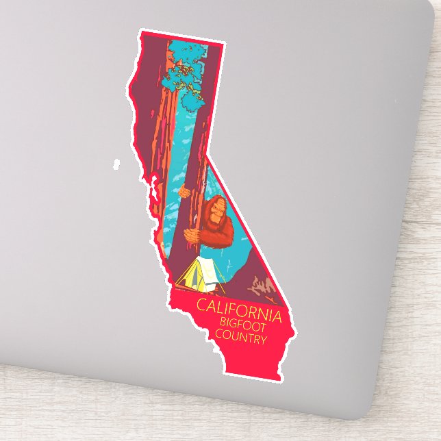 Sticker Bigfoot se cachant dans le parc national de Sequoi (Détail)