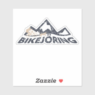 Sticker Bikejoring, traîneau à chiens, sports de plein air