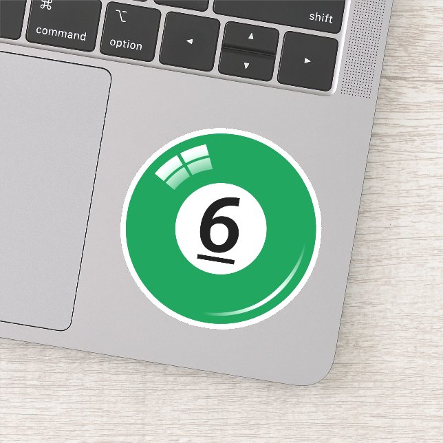 Sticker Billard/billard numéro six (6) vert (Détail)